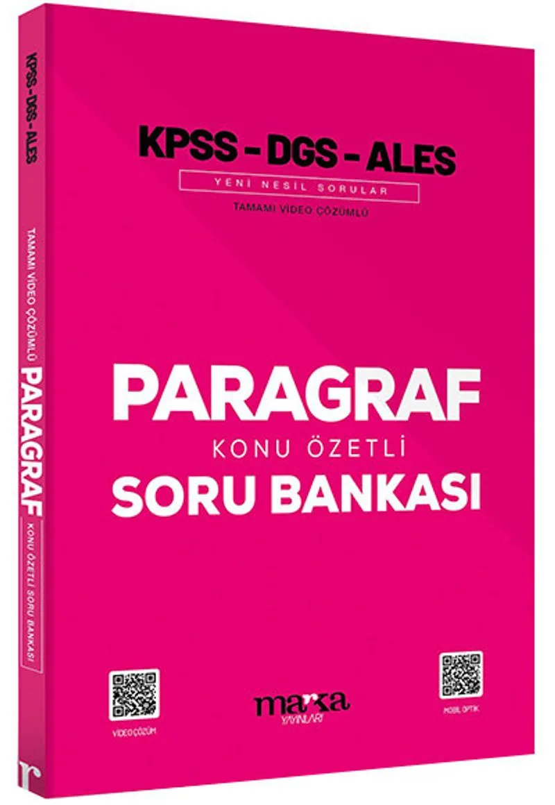 2025 KPSS DGS ALES PARAGRAF Konu Özetli Yeni Nesil Soru Bankası Tamamı Video Çözümlü (Ciltli)