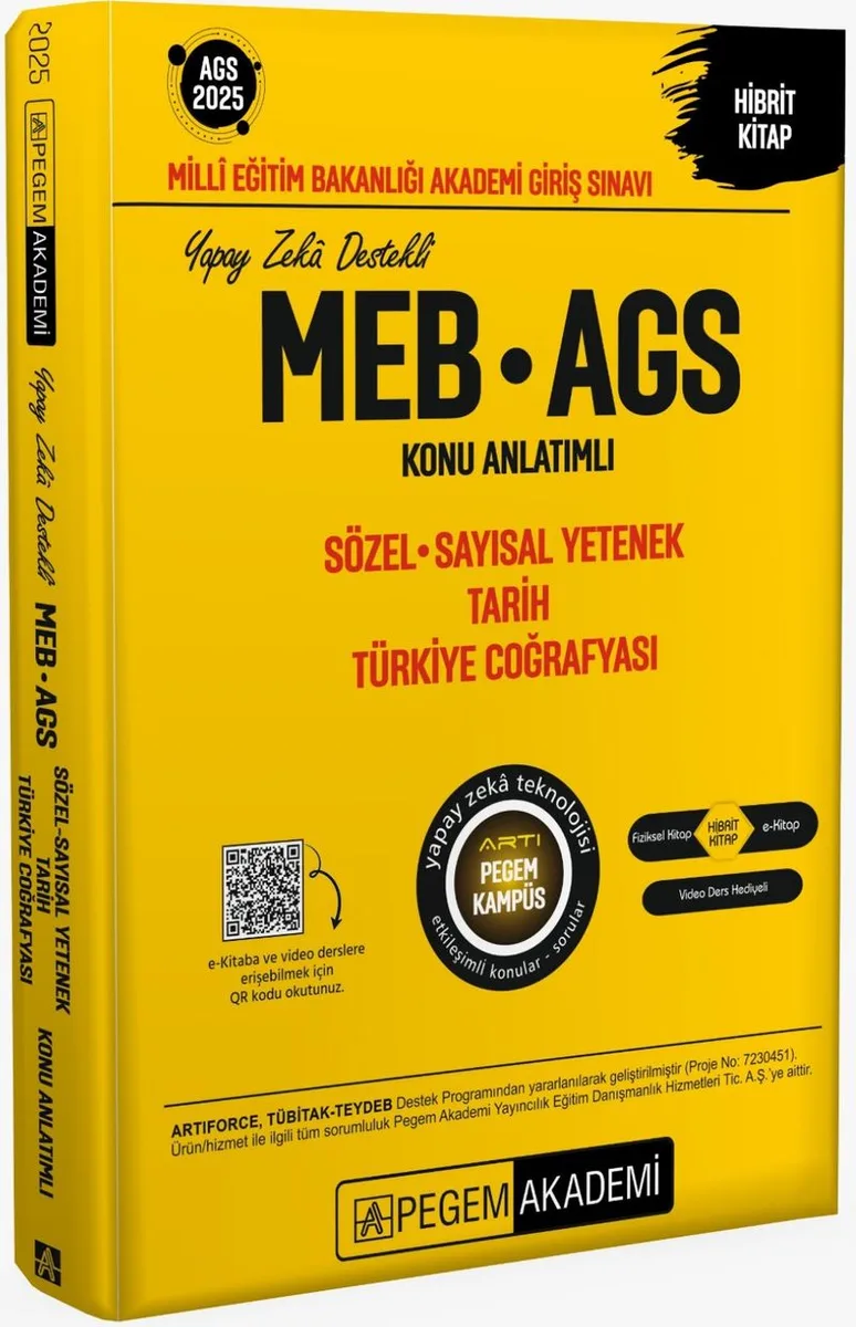 2025 MEB-AGS Konu Anlatımlı Sözel Sayısal Yetenek Tarih Türkiye Coğrafyası