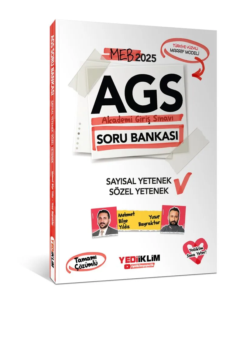 2025 MEB AGS Sayısal Yetenek - Sözel Yetenek Tamamı Çözümlü Soru Bankası