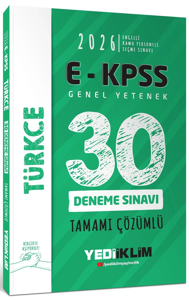 2026 E-KPSS Tüm Adaylar İçin Genel Yetenek Türkçe Tamamı Çözümlü 30 Deneme Sınavı