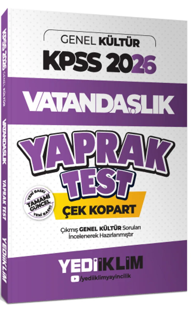 2026 KPSS Genel Kültür Vatandaşlık Çek Kopart Yaprak Test