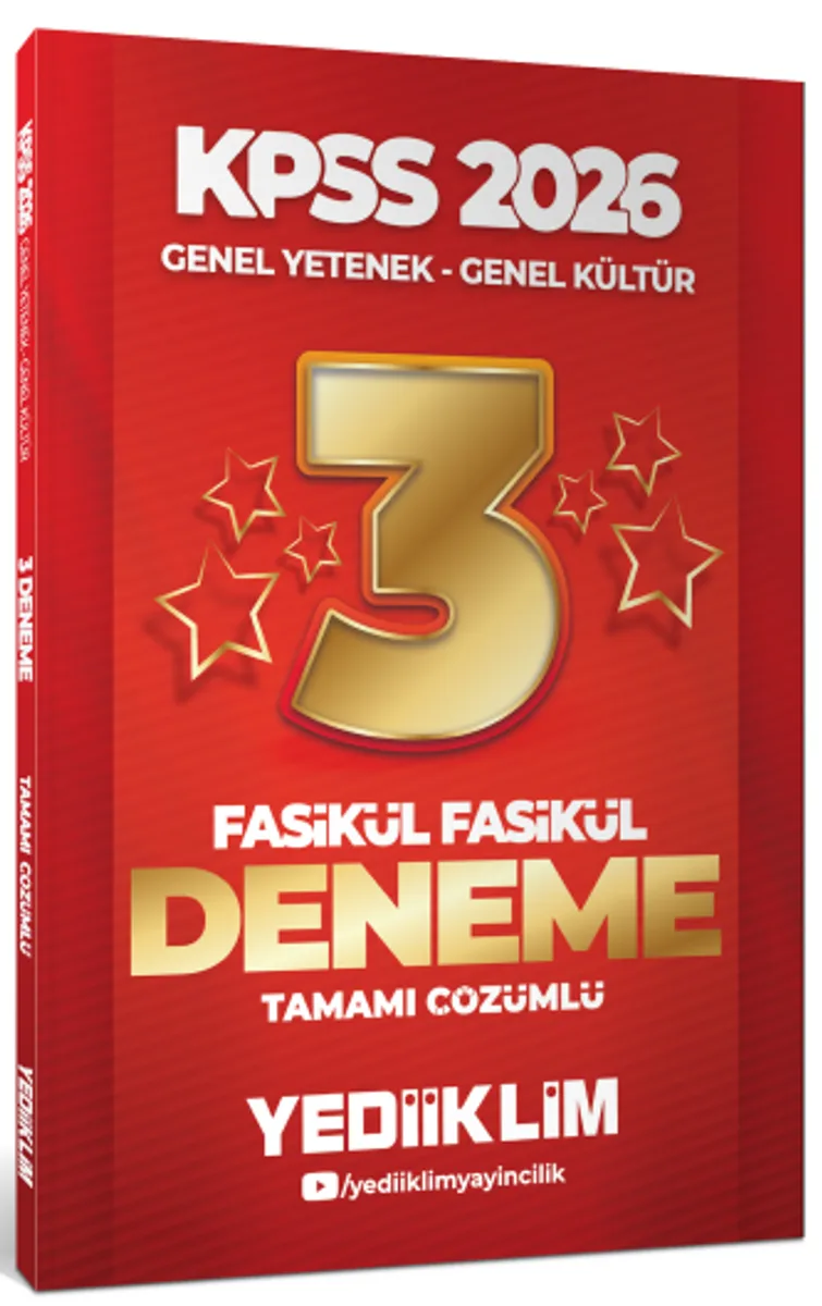 2026 KPSS Genel Yetenek Genel Kültür Tamamı Çözümlü Fasikül Fasikül 3 Yıldız Deneme