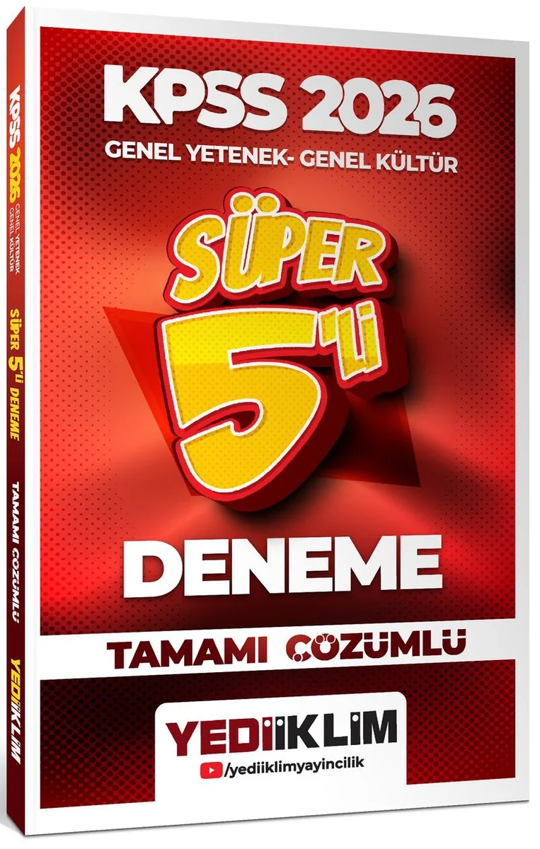 2026 KPSS Genel Yetenek Genel Kültür Tamamı Çözümlü Süper 5'li Deneme