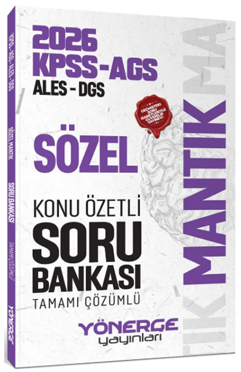 2026 KPSS MEB-AGS ALES DGS Sözel Mantık Konu Özetli Soru Bankası Tamamı Çözümlü