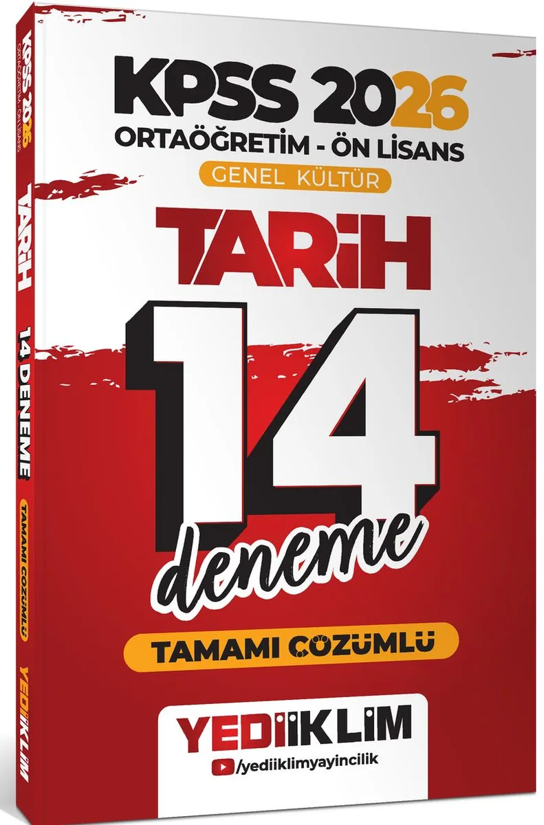 2026 KPSS Ortaöğretim Ön Lisans Genel Kültür Tarih Tamamı Çözümlü 14 Deneme