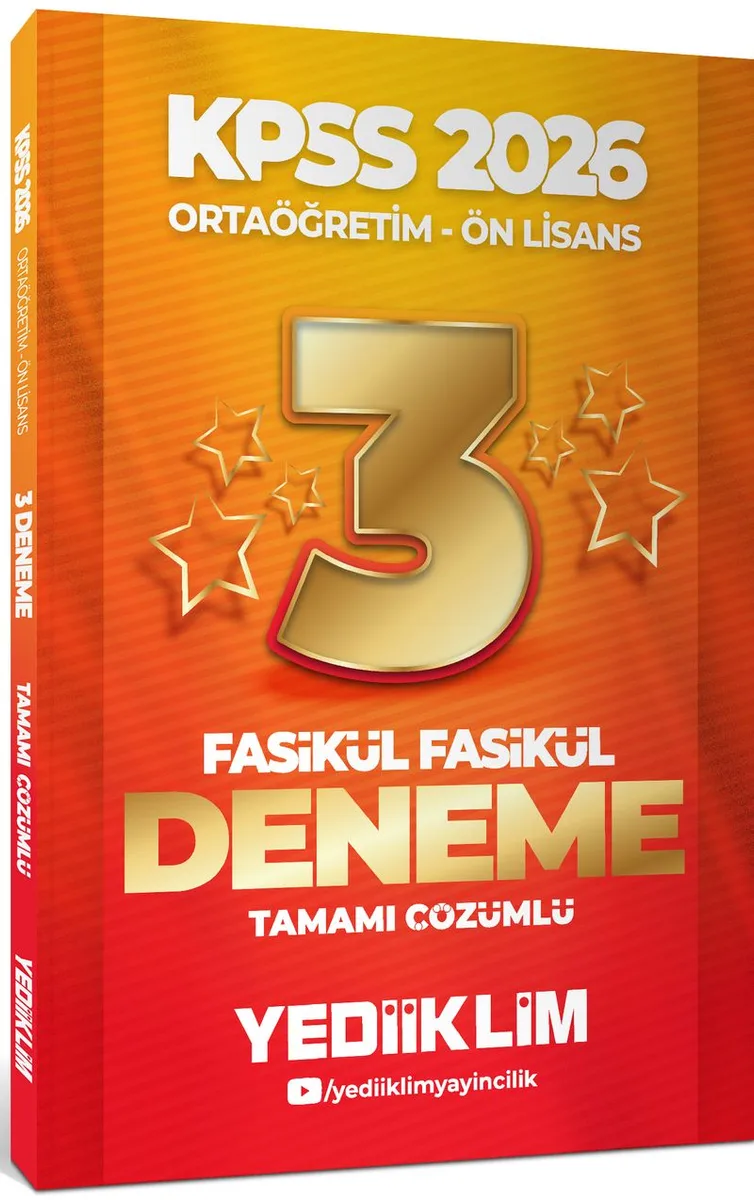 2026 KPSS Ortaöğretim-Önlisans Genel Yetenek Genel Kültür Tamamı Çözümlü 3 Yıldız Fasikül Deneme