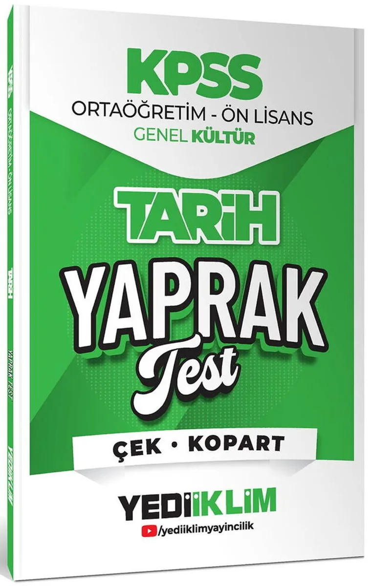 2026 KPSS Ortaöğretim-Önlisans Tarih Çek Kopart Yaprak Test
