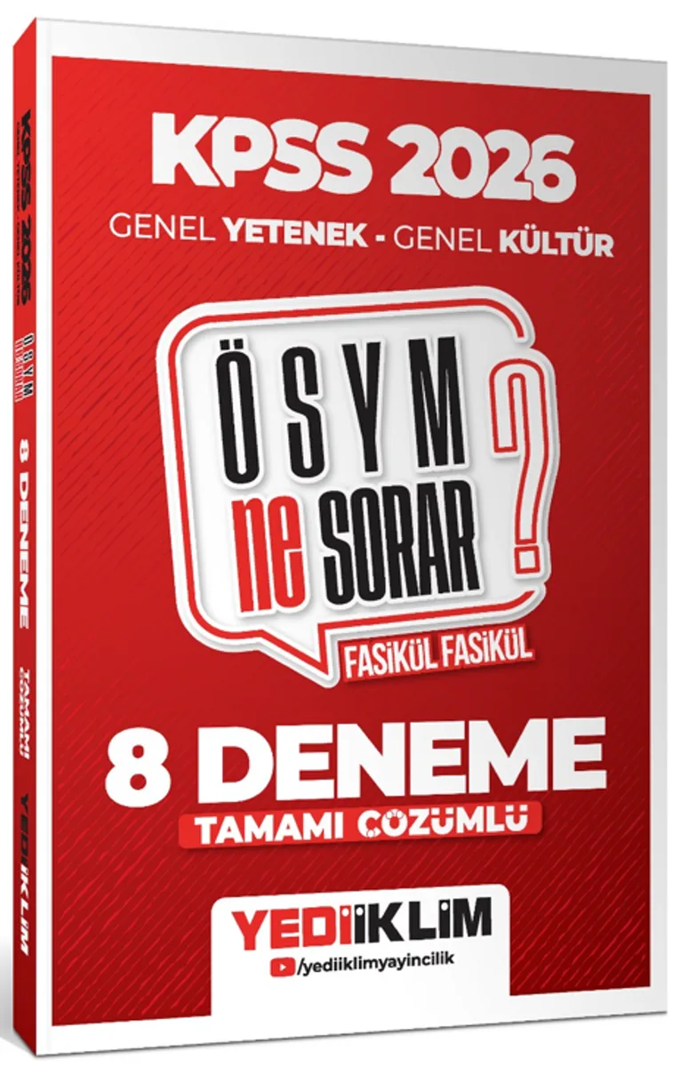 2026 KPSS ÖSYM Ne Sorar Genel Yetenek Genel Kültür Tamamı Çözümlü Fasikül 8 Deneme