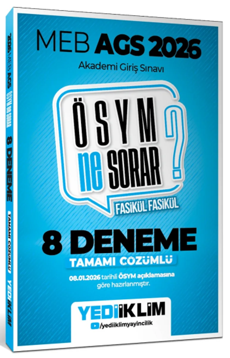 2026 MEB AGS ÖSYM Ne Sorar Tamamı Çözümlü 8 Fasikül Deneme Sınavı (08.01.2026 Tarihli Açıklamaya Göre)