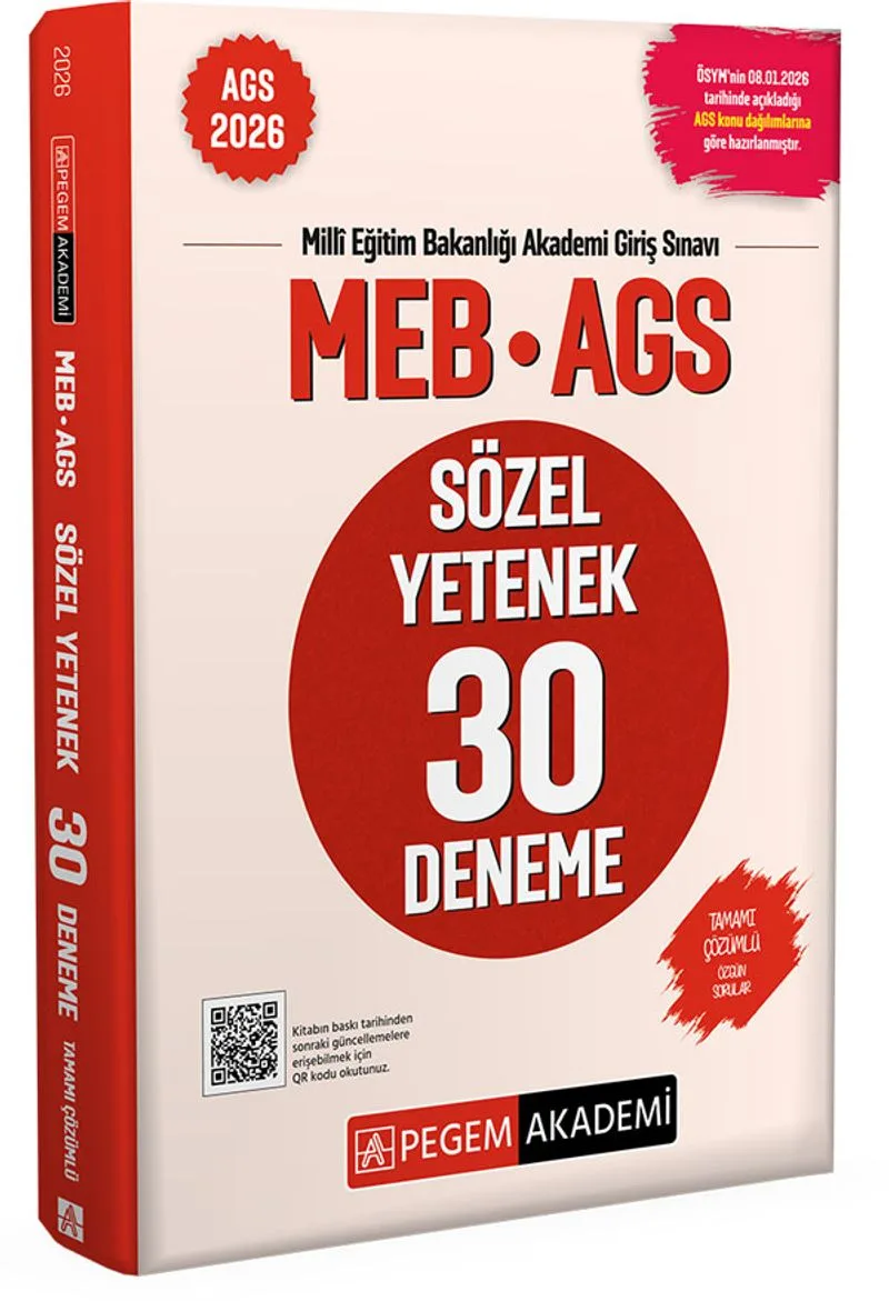 2026 MEB AGS Sözel Yetenek 30 Deneme Tamamı Çözümlü