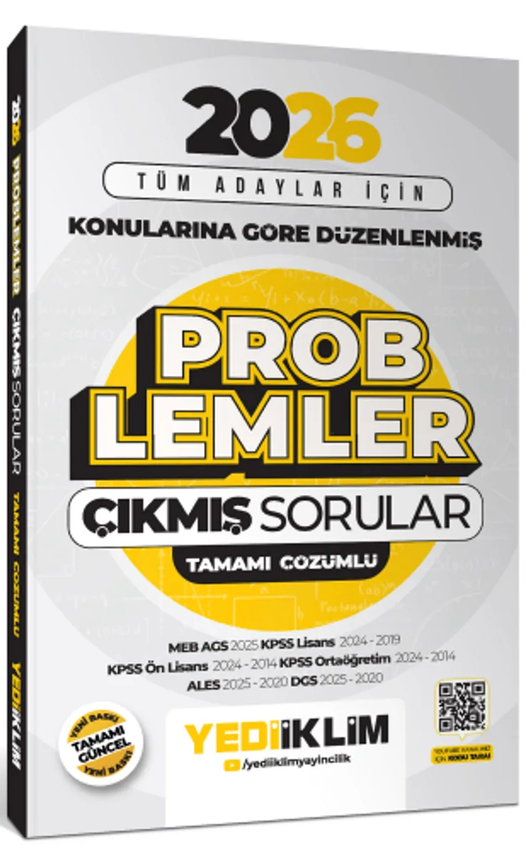 2026 Tüm Adaylar İçin Problemler Konularına Göre Düzenlenmiş Tamamı Çözümlü Çıkmış Sorular
