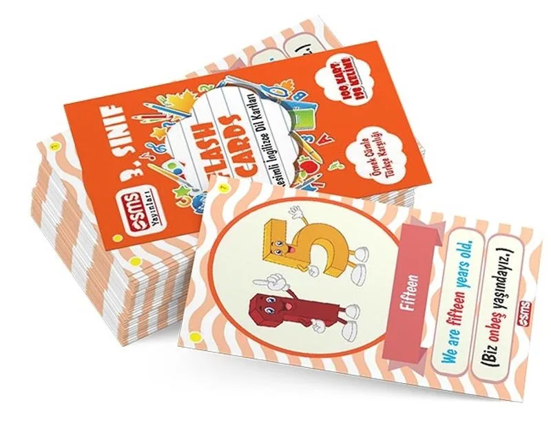 3. Sınıf Flash Cards Resimli İngilizce Dil Kartları