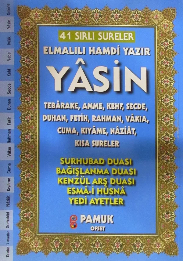 41 Sırlı Sureler Yasin Tebareke Amme Duhan (Orta Boy) (Yas-225)