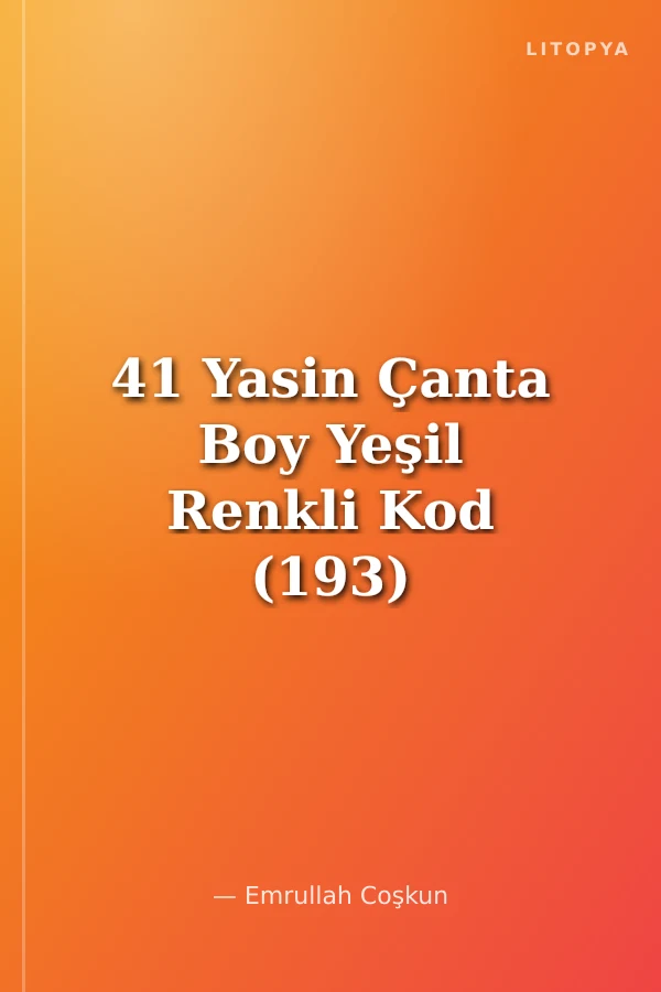 41 Yasin Çanta Boy Yeşil Renkli Kod (193)