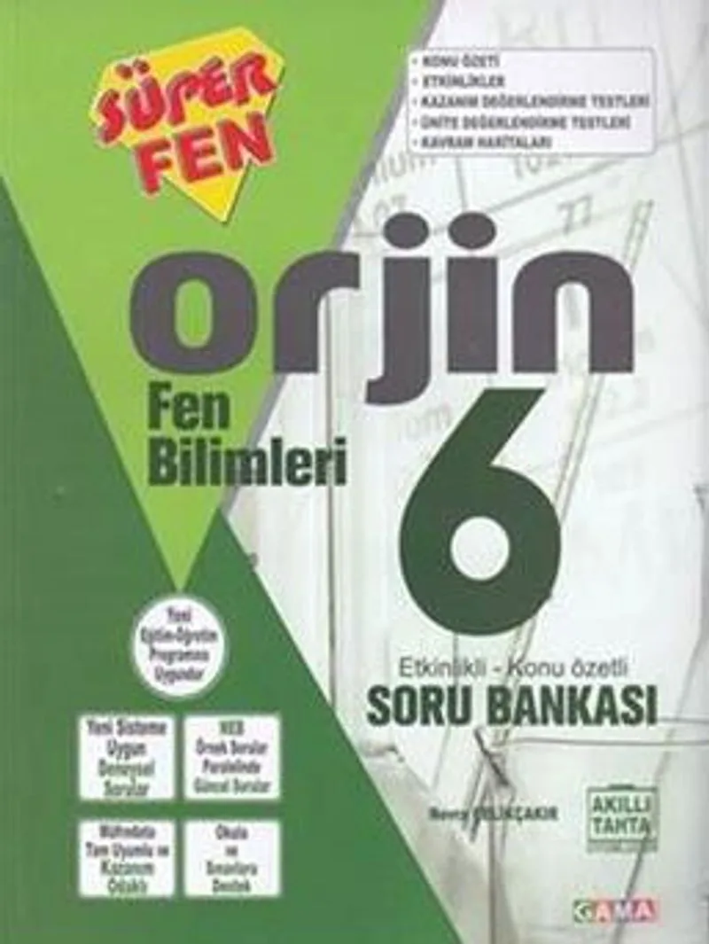 6 Orjin Fen Bilimleri Konu Özetli Soru Bankası