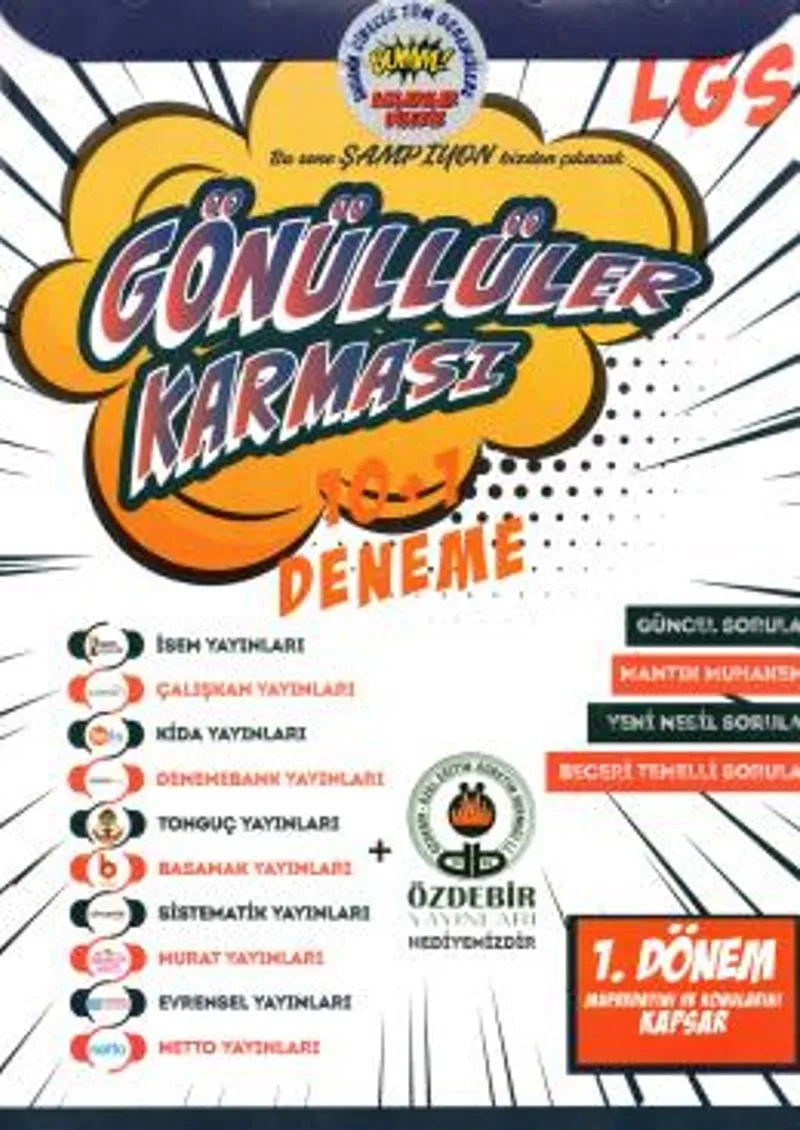8.Sınıf LGS 1.Dönem Gönüllüler Karması 10+1 Deneme Sınavı