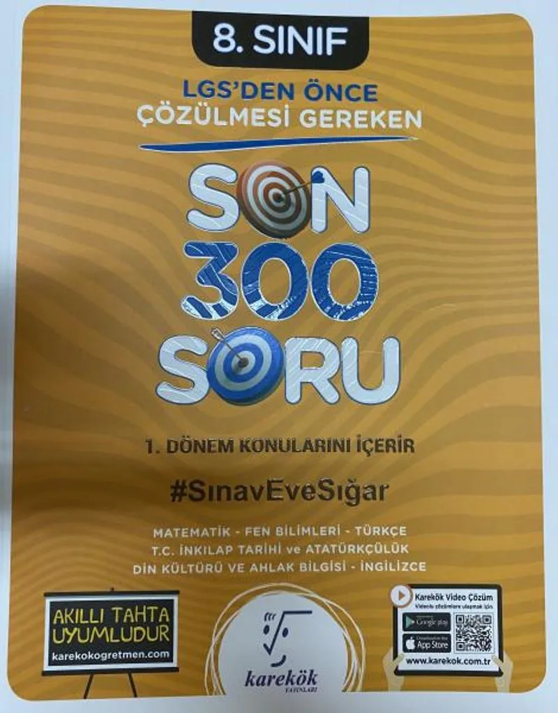 8. Sınıf LGS'den Önce Çözülmesi Gereken Son 300 Soru
