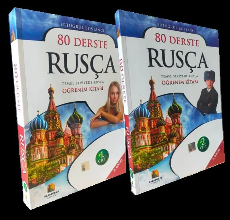 80 Derste Rusça (2 Cilt) Temel Seviyede Rusça Öğrenim Kitabı