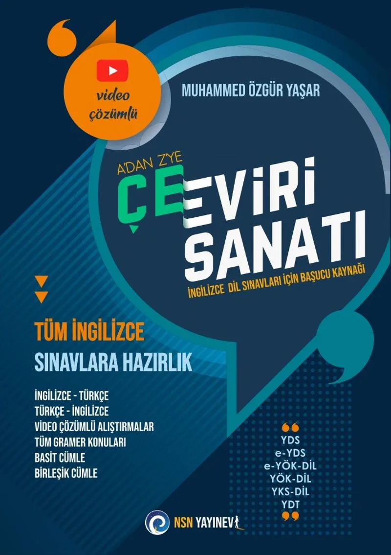 A'dan Z'ye Çeviri Sanatı - Video Çözümlü Tüm İngilizce Sınavlara Hazırlık – İngilizce Türkçe / Türkçe İngilizce