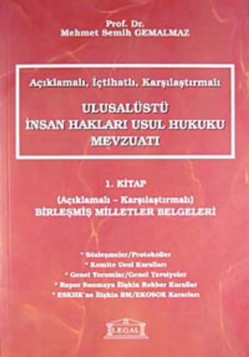 Açıklamalı İçtihatlı Karşılaştırmalı Ulusalüstü İnsan Hakları Usul Hukuku Mevzuatı 1. Kitap Açıklamalı-Karşılaştırmalı Birleşmiş Milletler Belgeleri