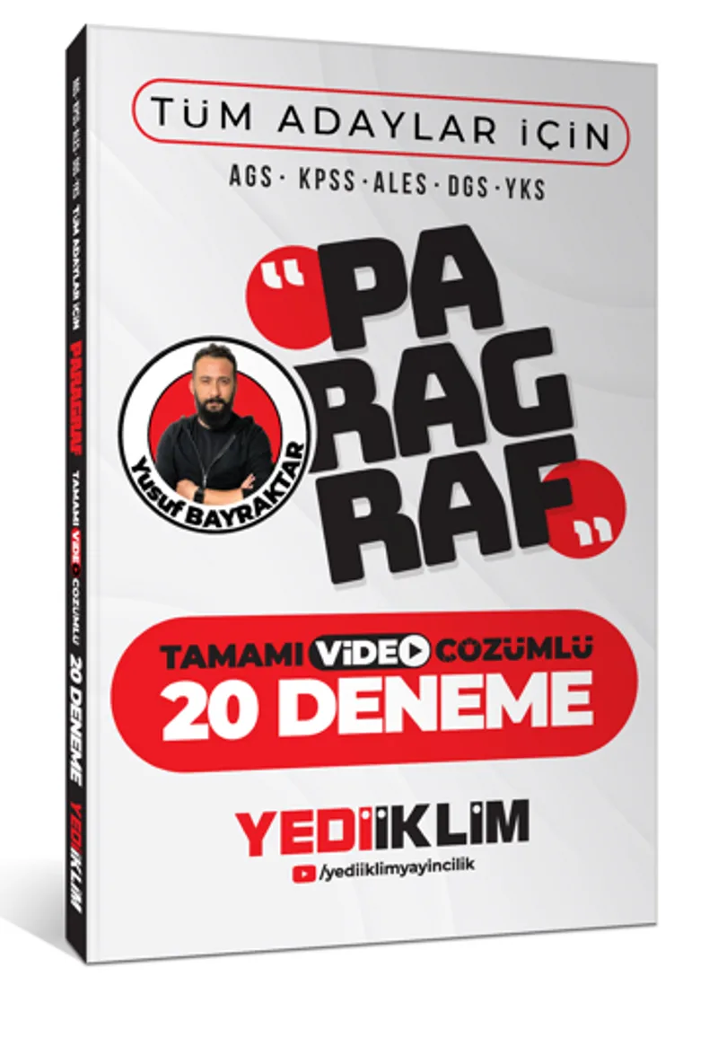 AGS KPSS ALES DGS YKS Tüm Adaylar İçin Paragraf Tamamı Video Çözümlü 20 Deneme