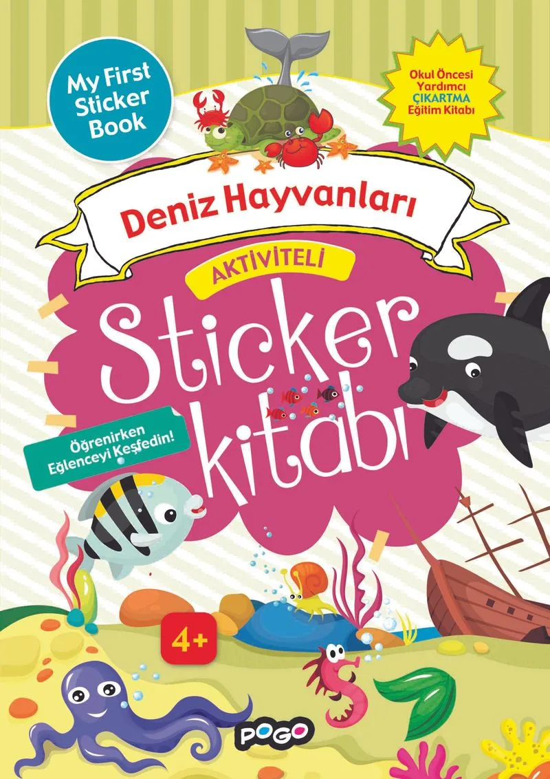 Aktiviteli Sticker Kitabı / Deniz Hayvanları