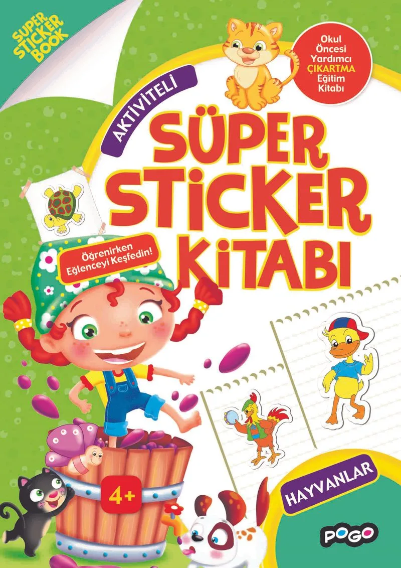 Aktiviteli Süper Sticker Kitabı / Hayvanlar