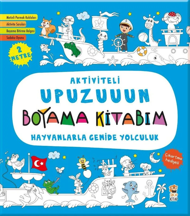 Aktiviteli Upuzuuun Boyama Kitabım / Hayvanlarla Gemide Yolculuk