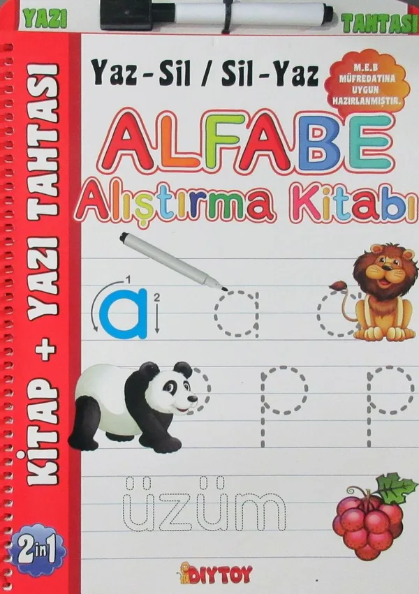 Alfabe Alıştırma Kitabı (Yaz &ndash; Sil / Sil &ndash; Yaz)