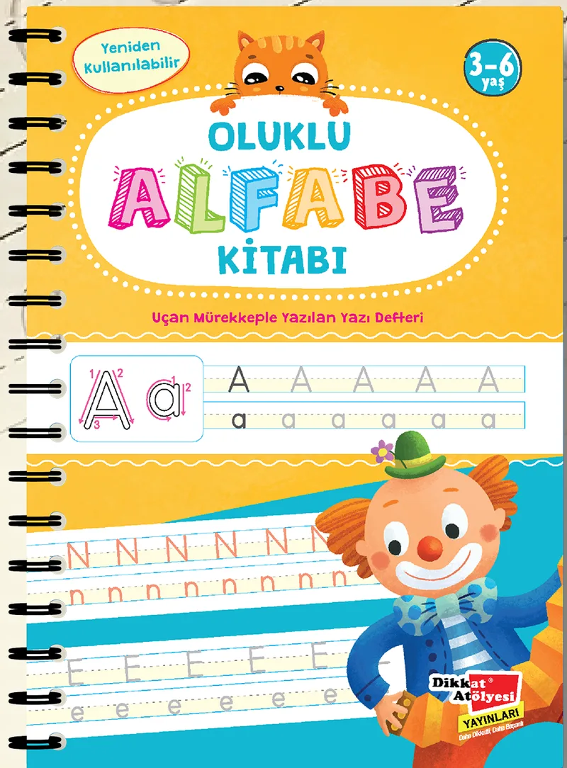 Alfabe Yazı Kitabı Sihirli Uçan Kalemli Oluklu (Kabartmalı) Yazmayı Kolayca Öğreten Kitap