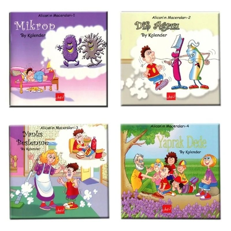 Alican'ın Maceraları (4 Kitap Set Renkli Resimli)