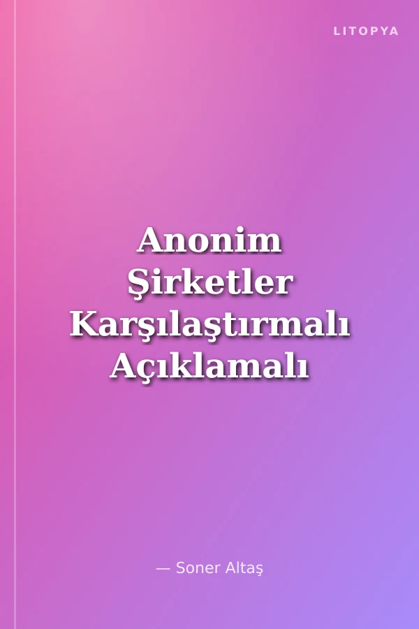 Anonim Şirketler Karşılaştırmalı Açıklamalı Gerekçeli