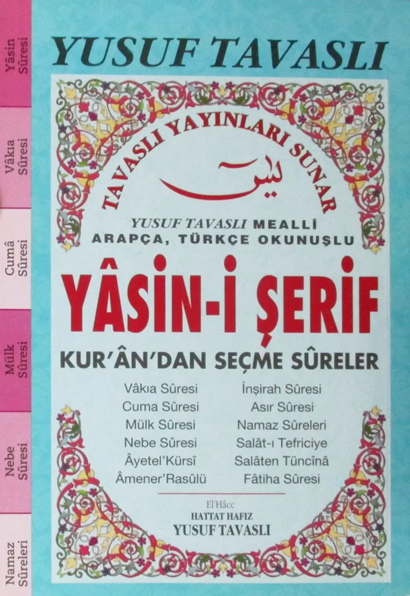 Arapça-Türkçe Okunuşlu Yasin-i Şerif Kur'an'dan Seçme Sureler (Yeşil) (Kod:E25A)