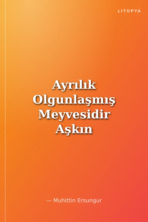 Ayrılık Olgunlaşmış Meyvesidir Aşkın