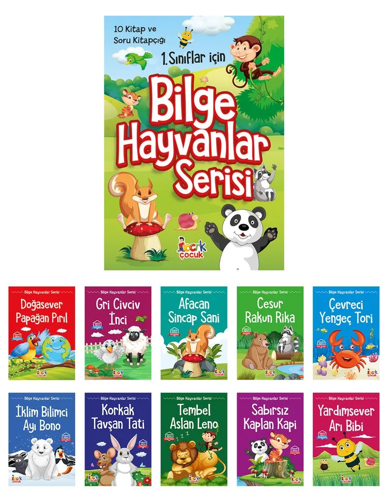 Bilge Hayvanlar Serisi (10 Kitap+Soru Kitapçığı)