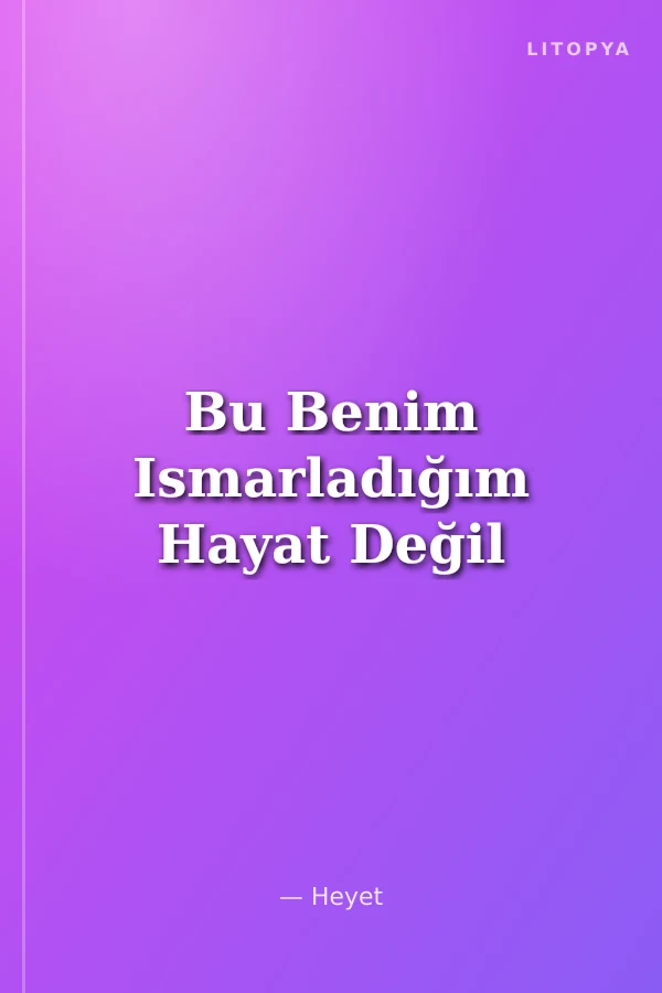 Bu Benim Ismarladığım Hayat Değil