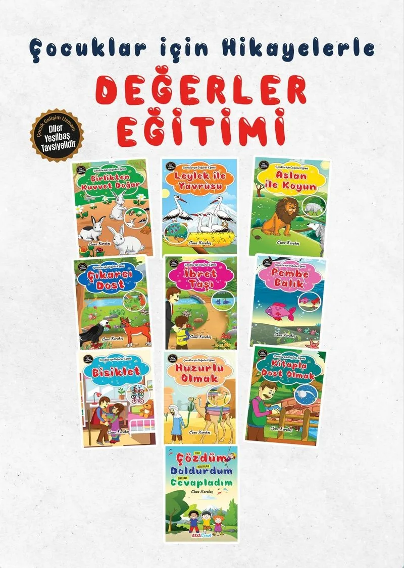 Çocuklar İçin Hikayelerle Değerler Eğitimi (10 Kitap Takım)