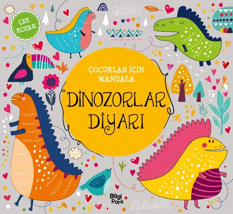 Çocuklar İçin Mandala - Dinozorlar Diyarı - Çek Kopar