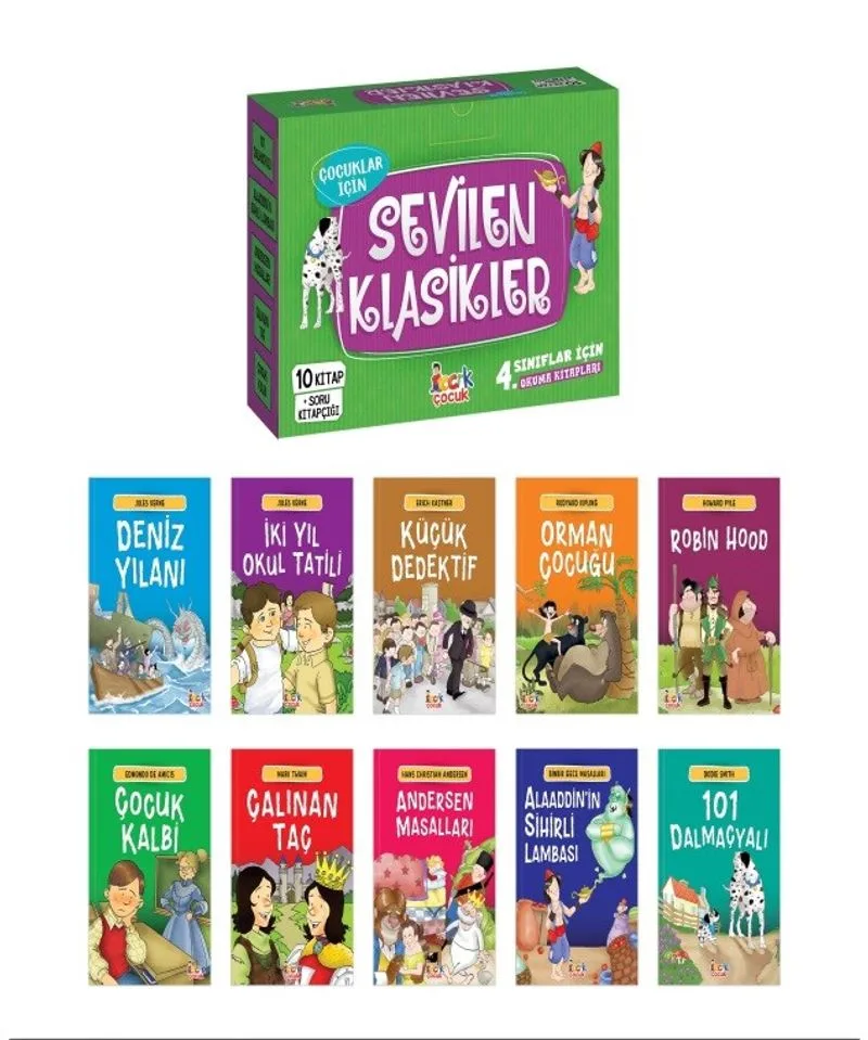 Çocuklar İçin Sevilen Klasikler (10 Kitap+Soru Kitapçığı)