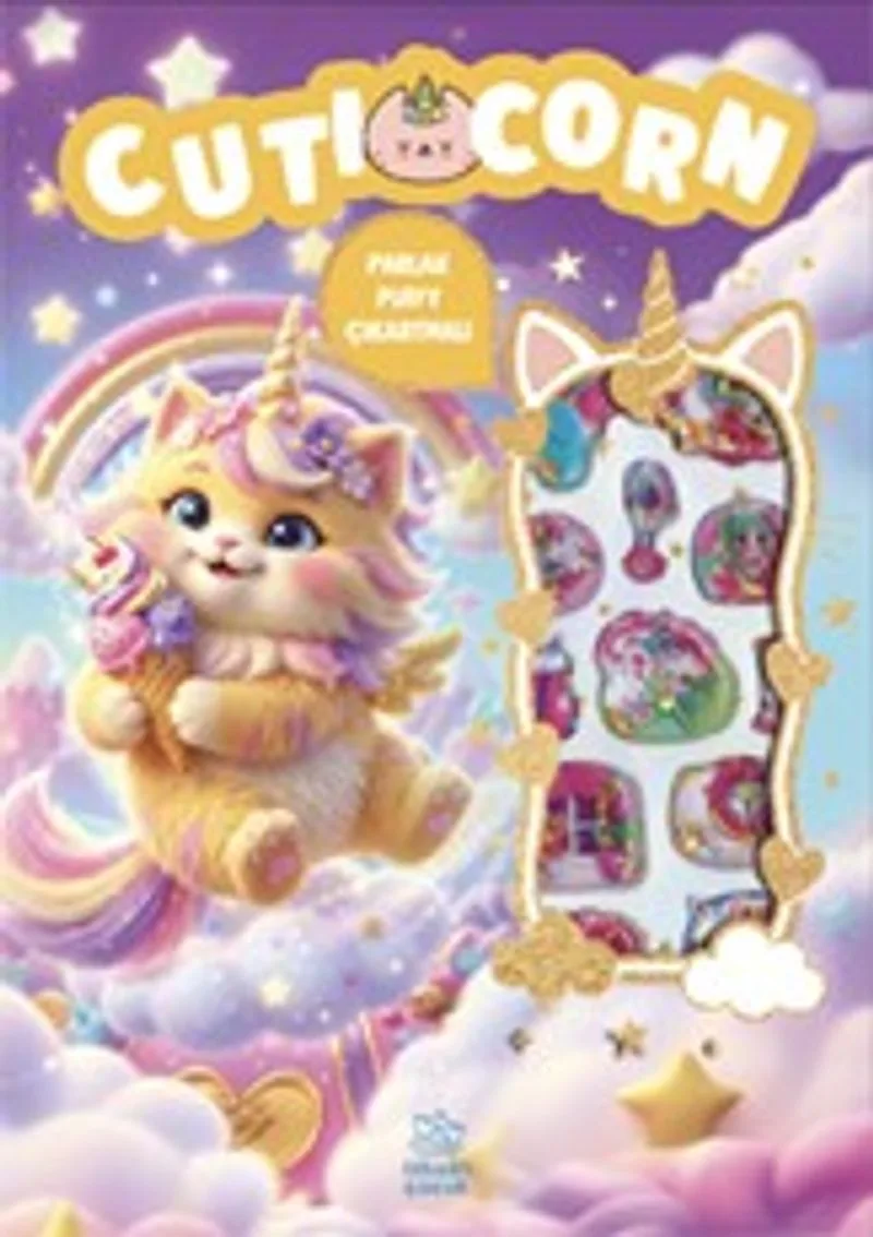 Cutıcorn Puffy Parlak Çıkartmalı Boyama Kitabı
