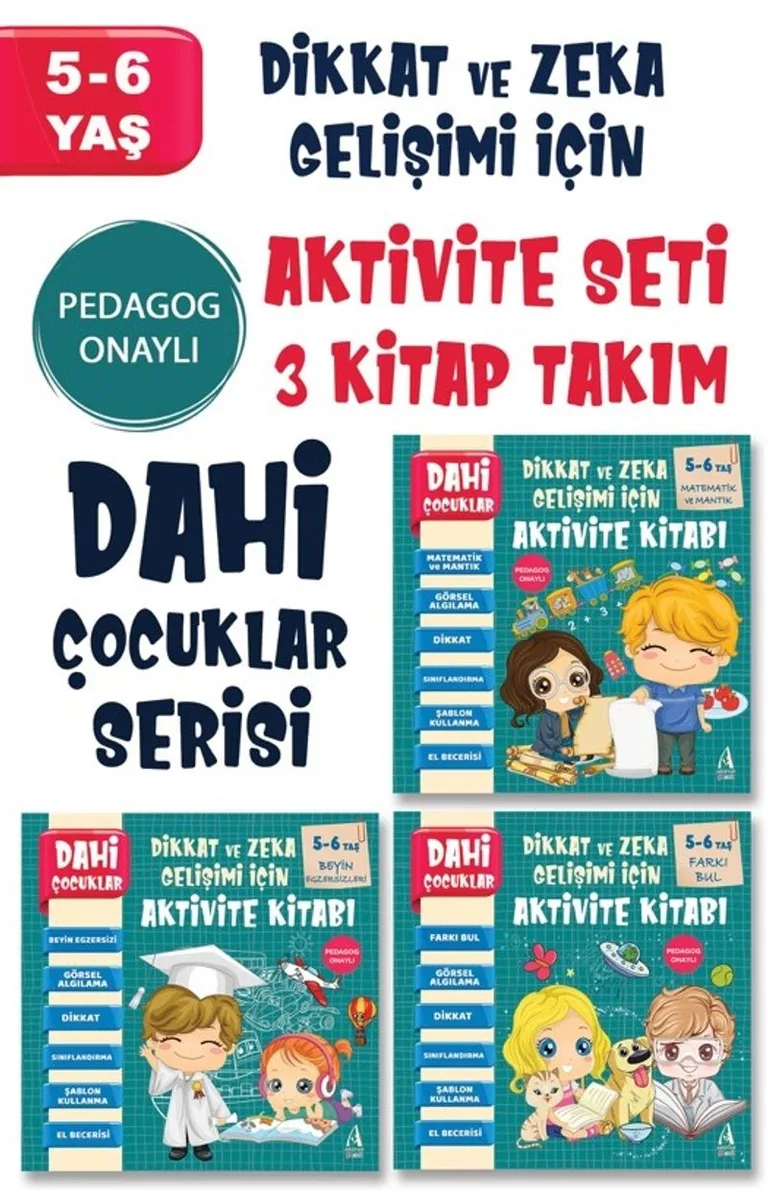 Dahi Çocuklar Aktivite Seti 5-6 Yaş (3 Kitap Takım)
