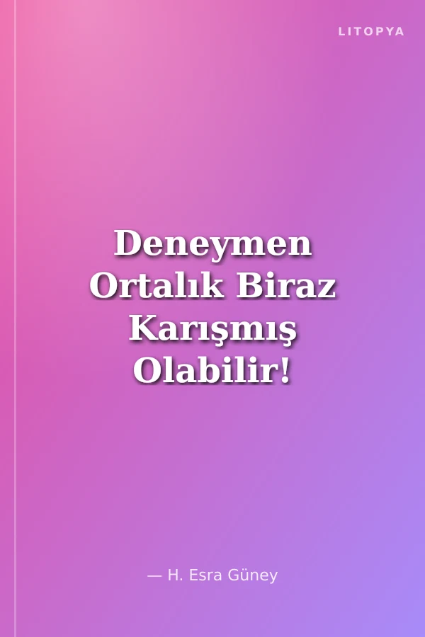 Deneymen Ortalık Biraz Karışmış Olabilir!
