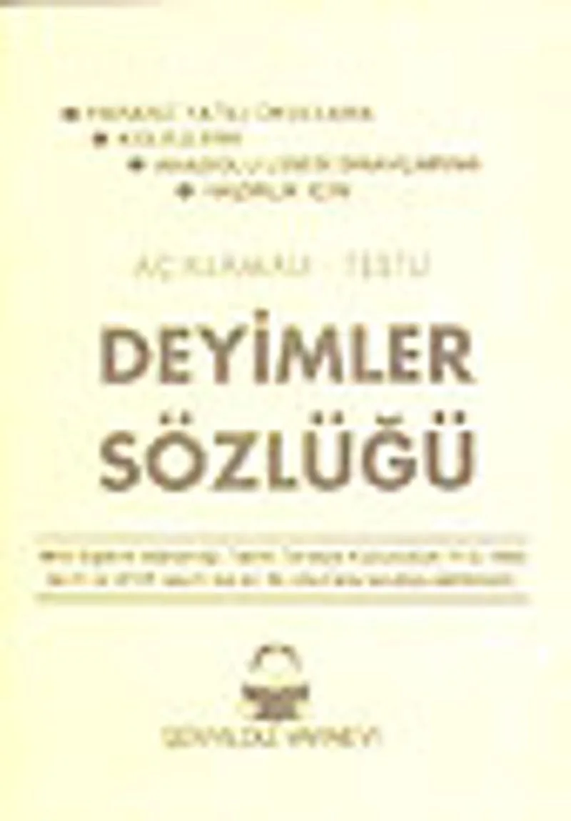 Deyimler Sözlüğü / Karton Kapak