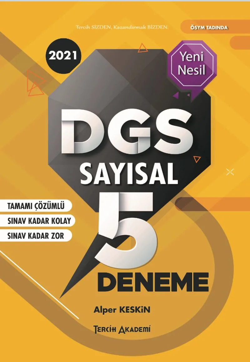DGS Sayısal 5 Deneme Tamamı Çözümlü Deneme