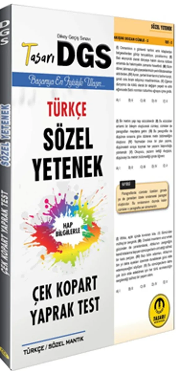 DGS Türkçe Sözel Yetenek Çek Kopart Yaprak Test