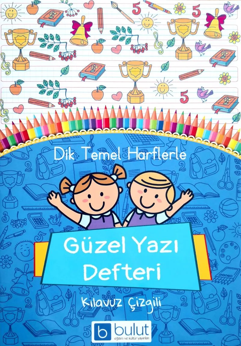 Dik Temel Harflerle Güzel Yazı Defteri Kılavuz Çizgili (Büyük Boy)