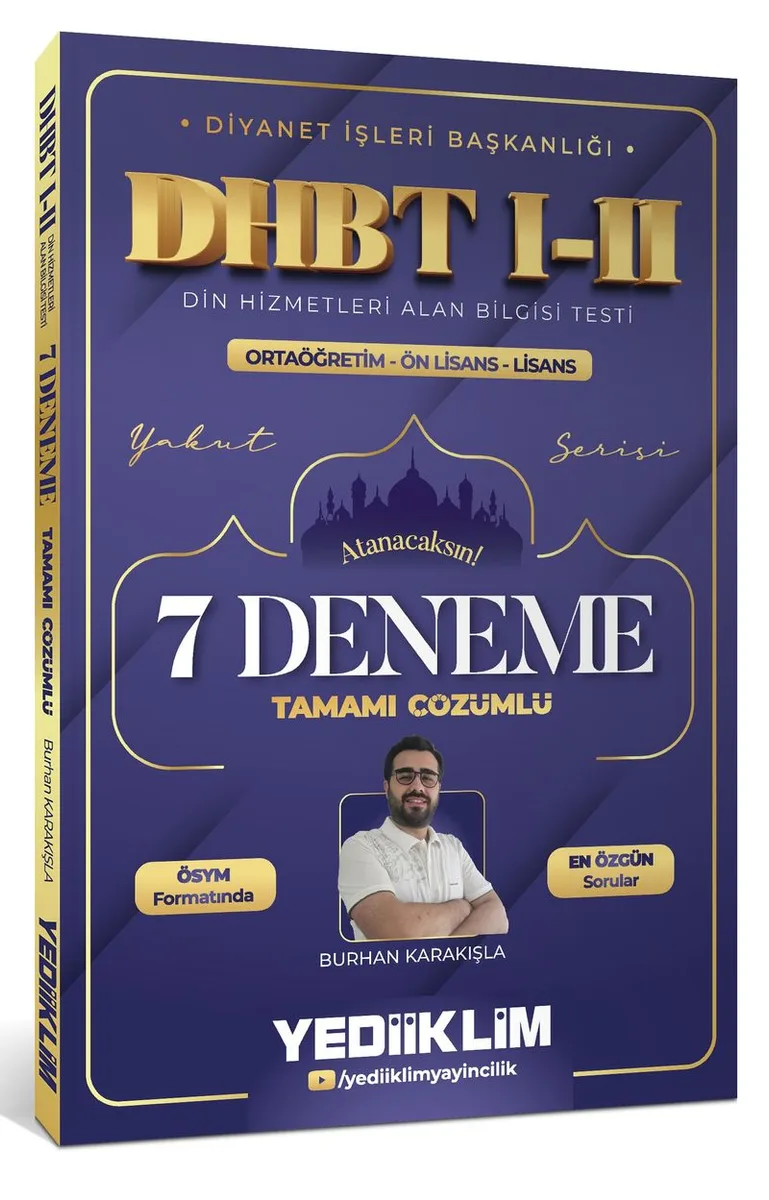 Diyanet İşleri Başkanlığı DHBT I-II Ortaöğretim - Önlisans - Lisans Tamamı Çözümlü 7 Deneme