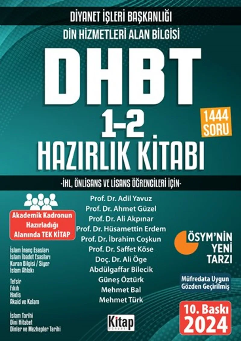 Diyanet İşleri Başkanlığı Din Hizmetleri Alan Bilgisi DHBT 1-2 Hazırlık Kitabı 2024