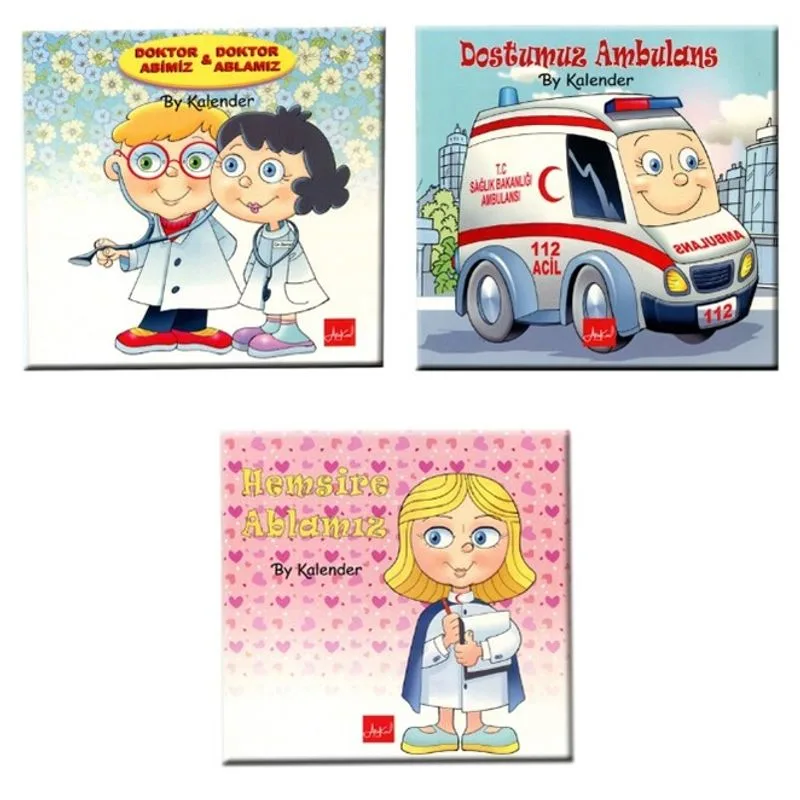 Doktor Abimiz - Doktor Ablamız Sağlık Seti (4 Kitap Set, Renkli Resimli)
