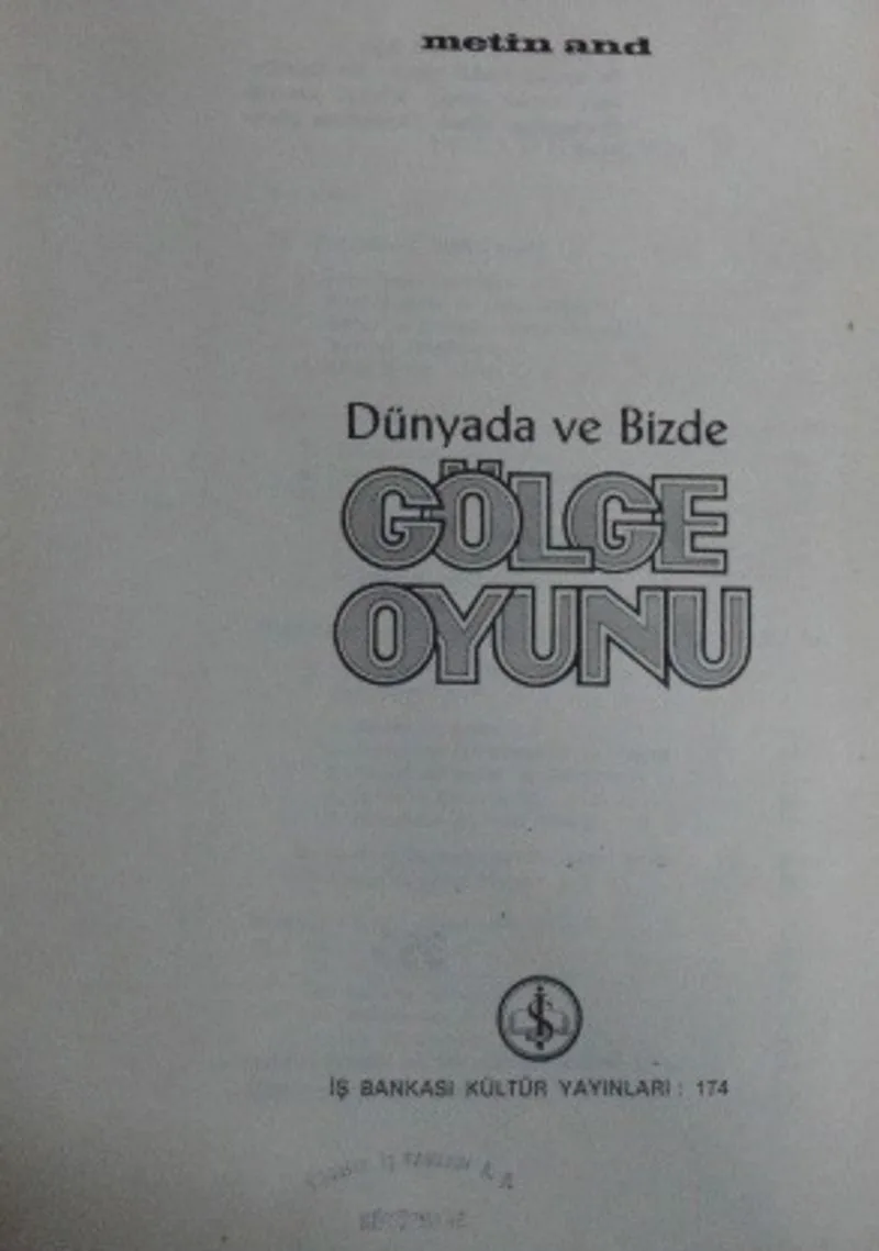 Dünyada ve Bizde Gölge Oyunu (Kod: 4-G-13)